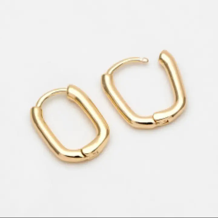 18k Gold Plated Mini Oval Huggie Earrings