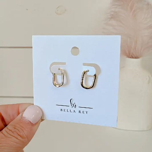 18k Gold Plated Mini Oval Huggie Earrings