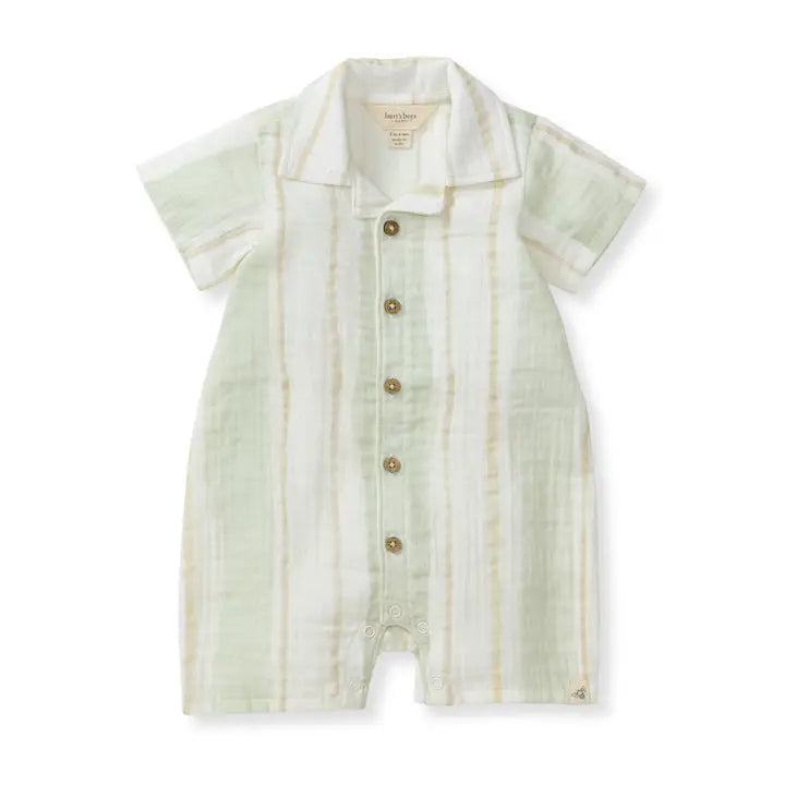 Organic Cotton Baby Romper - Pacific