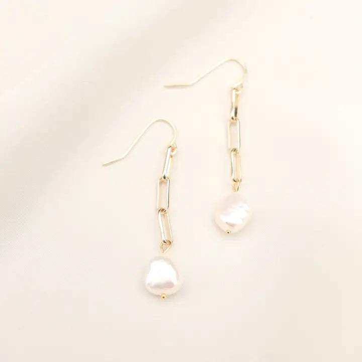 Paperclip Pearl Earrings