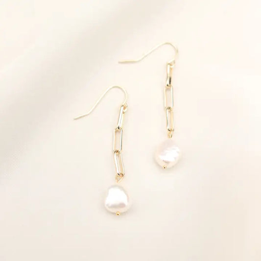 Paperclip Pearl Earrings