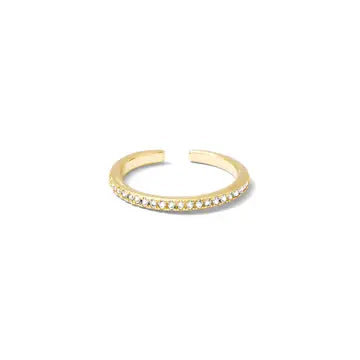 Delicate Adjustable Pave Ring (2 colors)