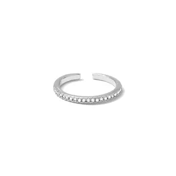 Delicate Adjustable Pave Ring (2 colors)