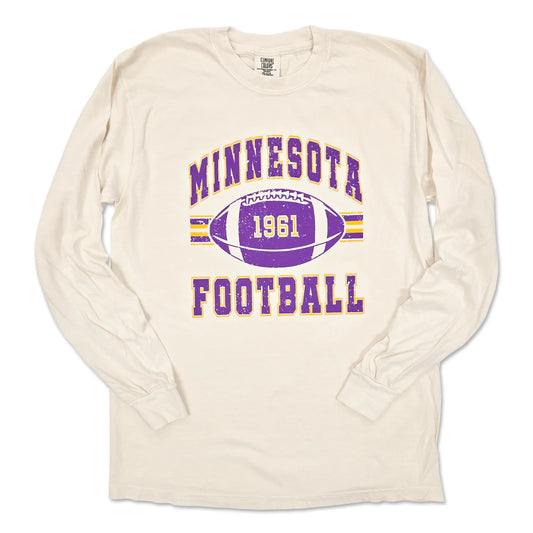 Vintage Minnesota Football Long Sleeve - Cream