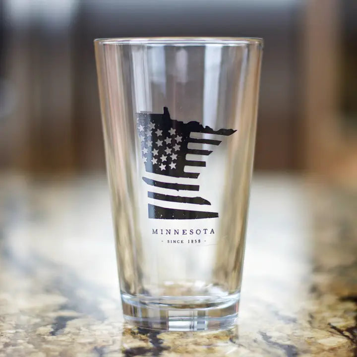 Minnesota Flag Pint Glass - 16oz