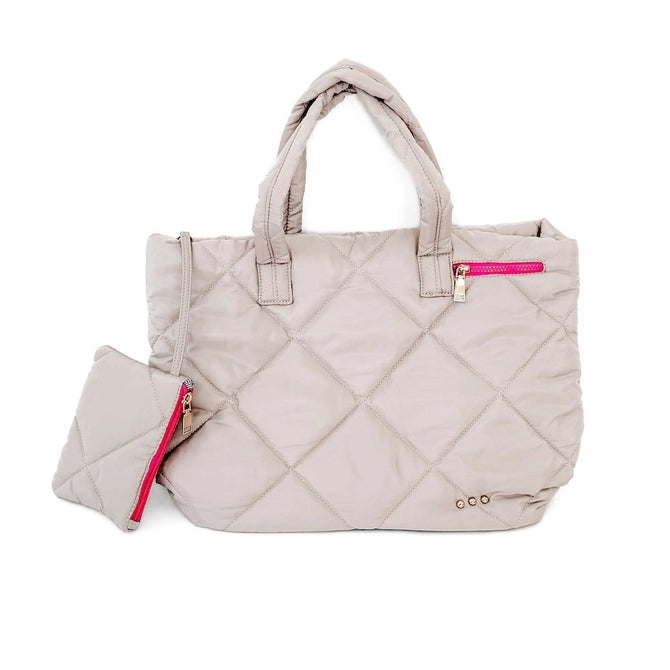 Puffer Quilted Tote Bag w/ Pouch (2 colors)