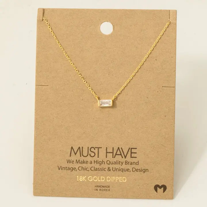 Mini Rhinestone Pendant Necklace (2 colors)