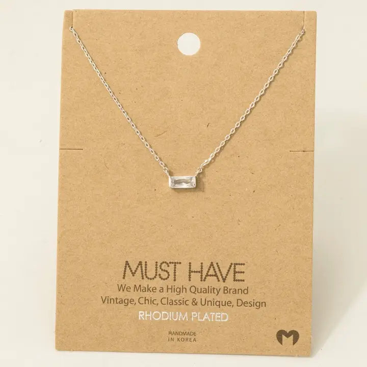 Mini Rhinestone Pendant Necklace (2 colors)