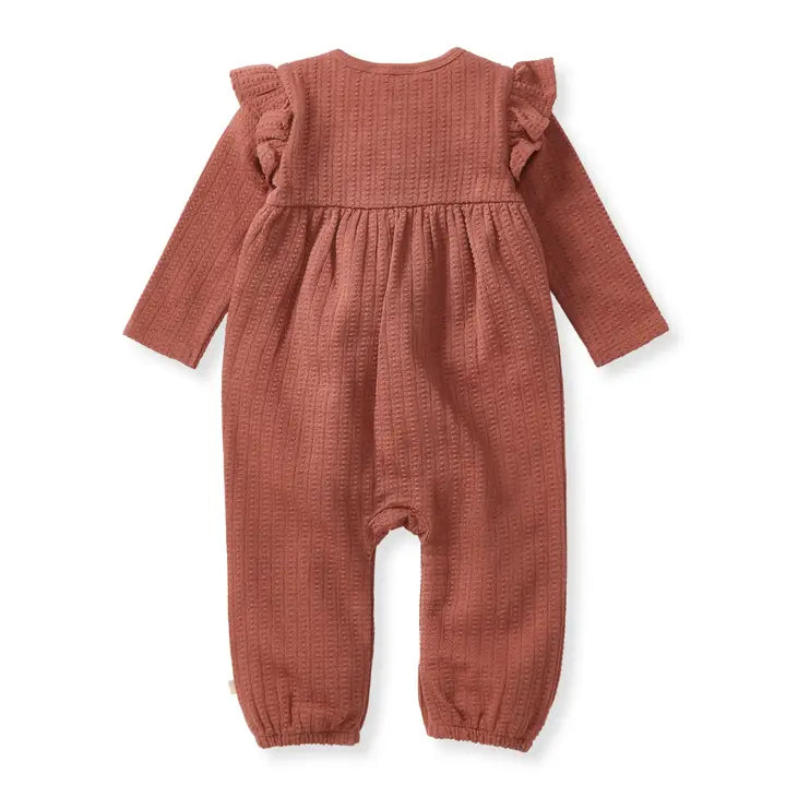 Dotted Rib Infant Jumpsuit - Mauve