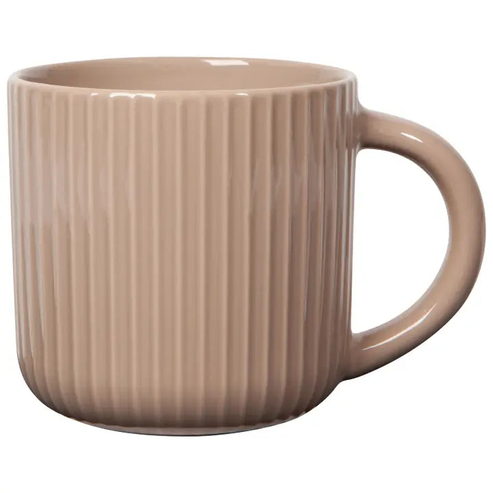 Ribbed Stoneware Mug - Taupe