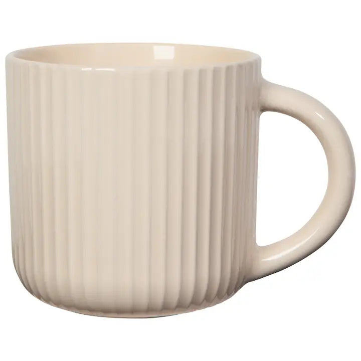 Ribbed Stoneware Mug - Cream