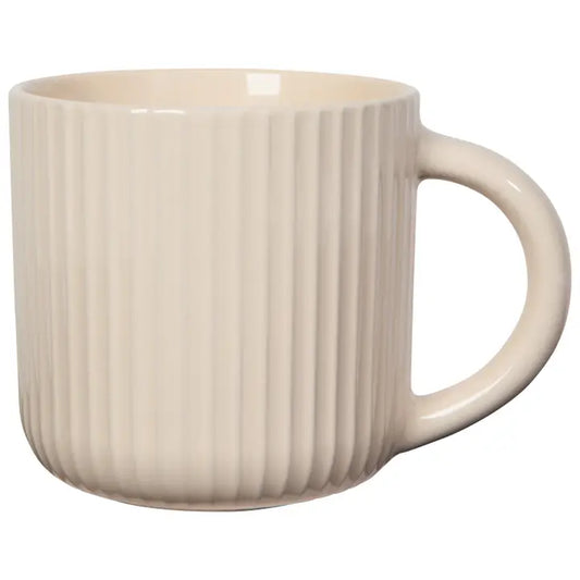 Ribbed Stoneware Mug - Cream