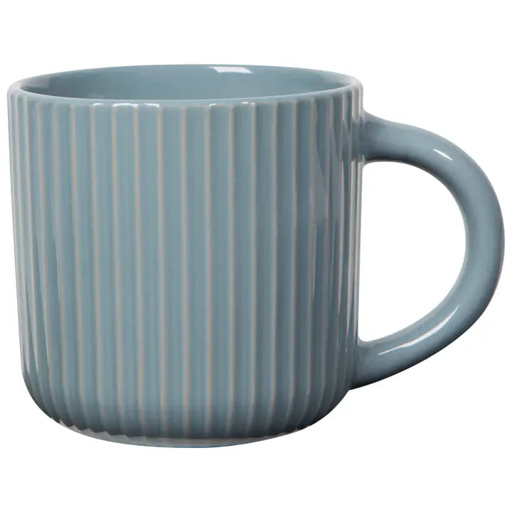 Ribbed Stoneware Mug - Ocean