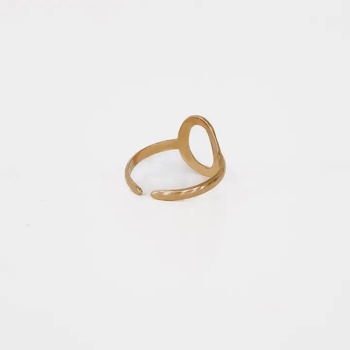 Oval Adjustable Ring - Gold * WATEREPROOF