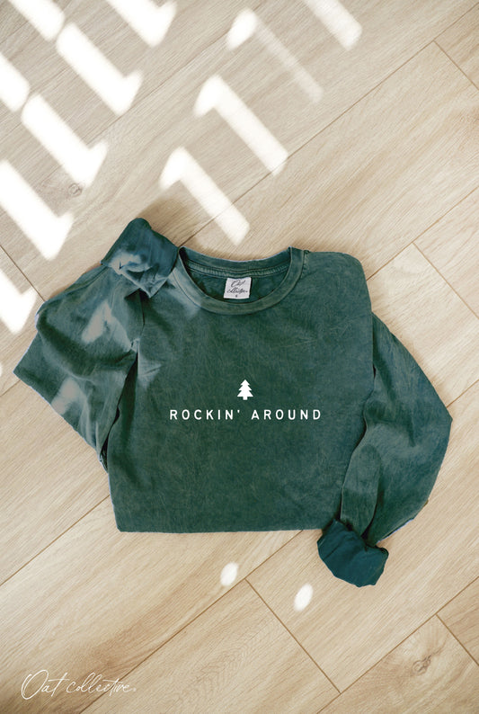 Rockin' Around Mineral Wash Long Sleeve - Forest