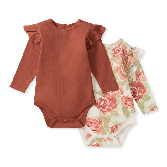 Ruffle Shoulder Long Sleeve Onesie (2 colors)