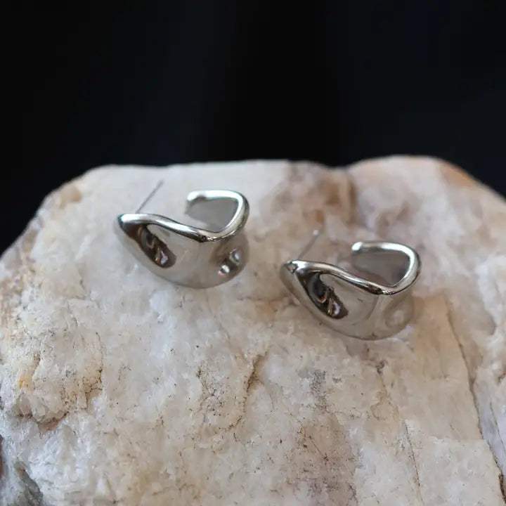 Chunky Sculptural Stainless Steel Earrings