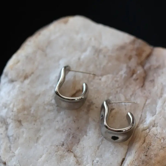 Chunky Sculptural Stainless Steel Earrings