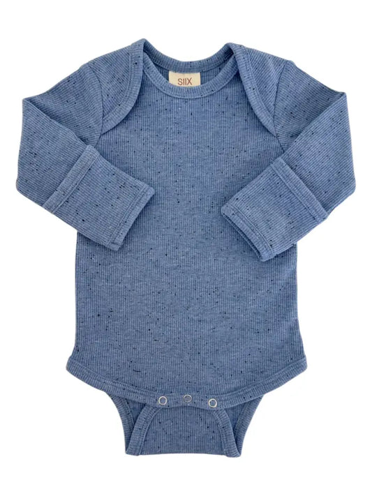 Speckle Long Sleeve Onesie - Blue