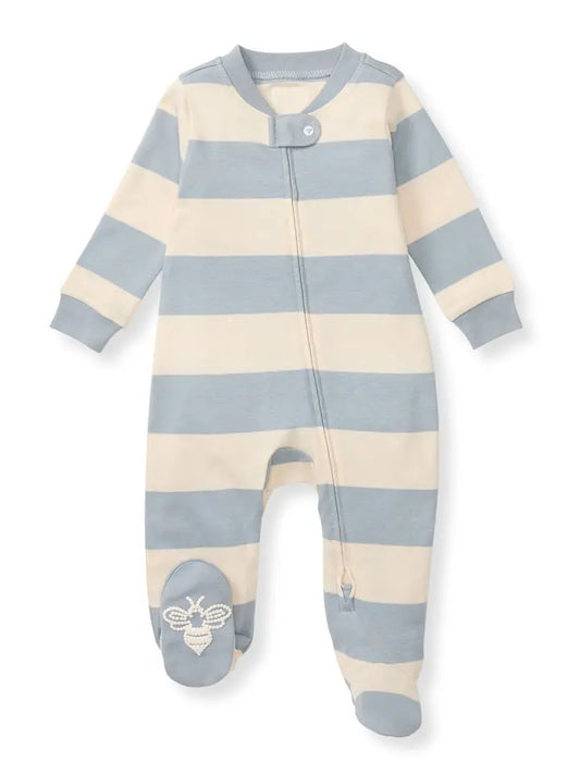 Stripe Organic Cotton Sleep - Blue