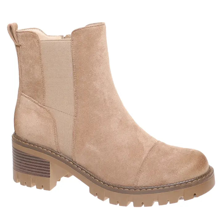 Casual Suede Boots - Taupe