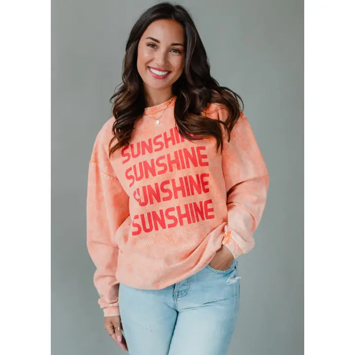 Sunshine Graphic Crewneck - Peach/Coral