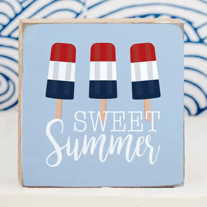Sweet Summer Wood Decor Block