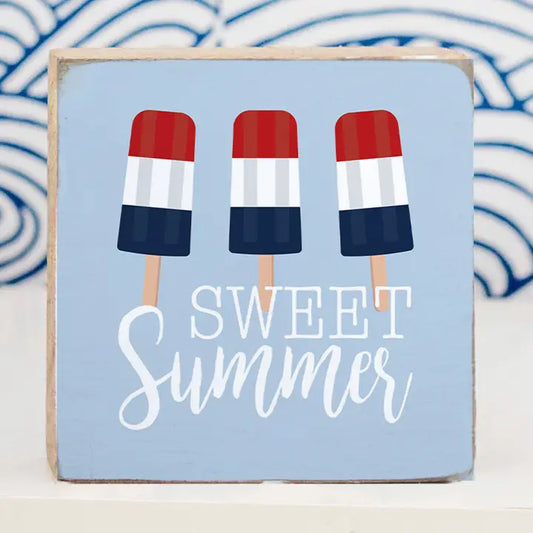 Sweet Summer Wood Decor Block