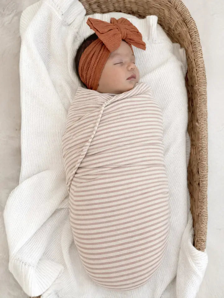 Ribbed Taupe Swaddle