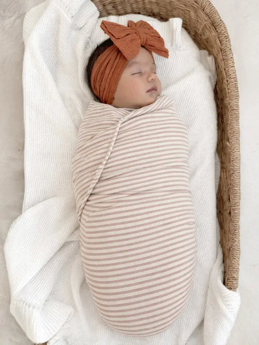 Ribbed Taupe Swaddle