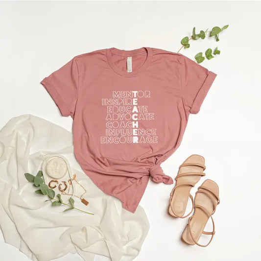 Mentor Inspire Educate Graphic Tee - Mauve
