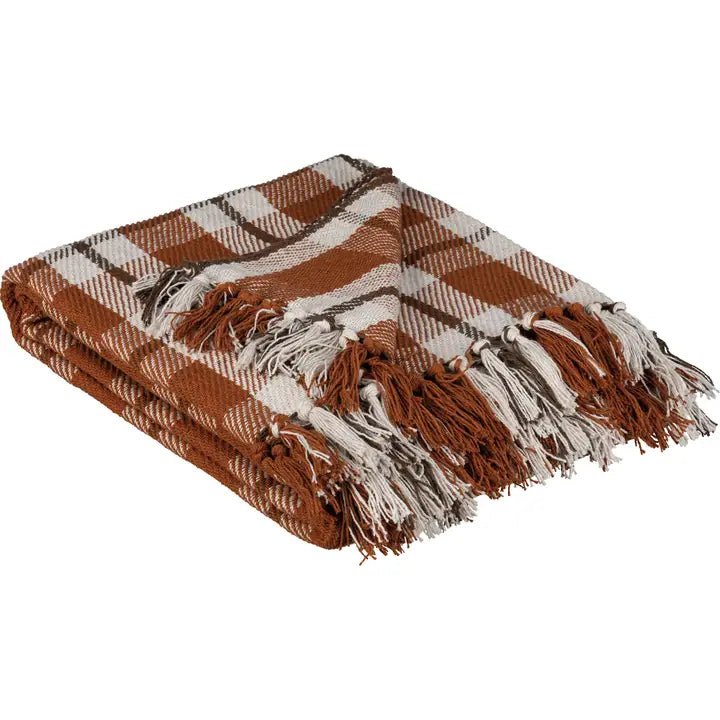 Fall Plaid Throw Blanket