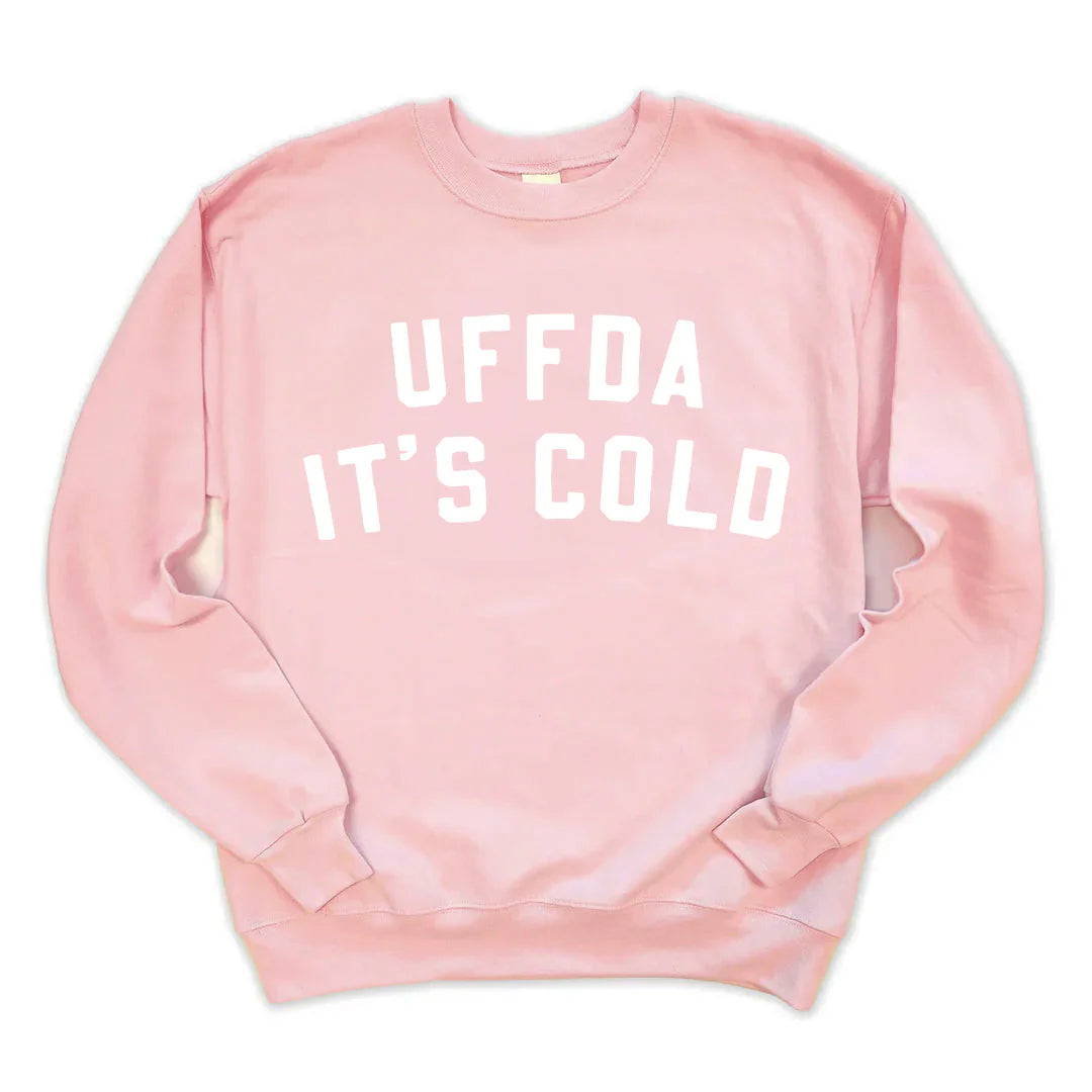 Uffda It's Cold Crewneck - Pale Pink