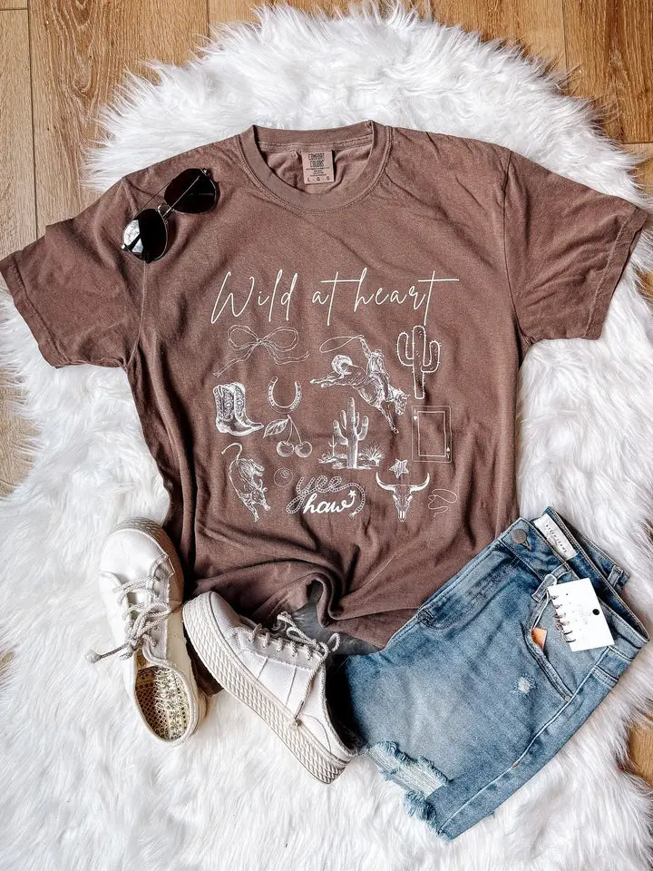 Wild At Heart Graphic Tee - Espresso