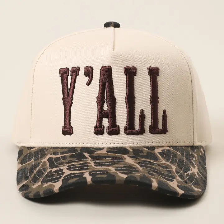 Y'all Embroidered Leopard Hat