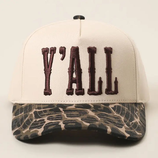 Y'all Embroidered Leopard Hat