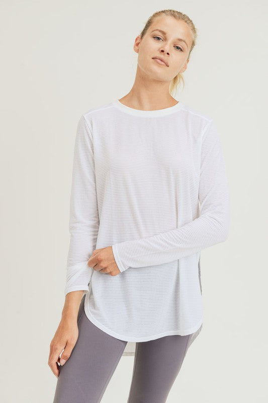 Ribbed Mesh Long Sleeve (2 colors)